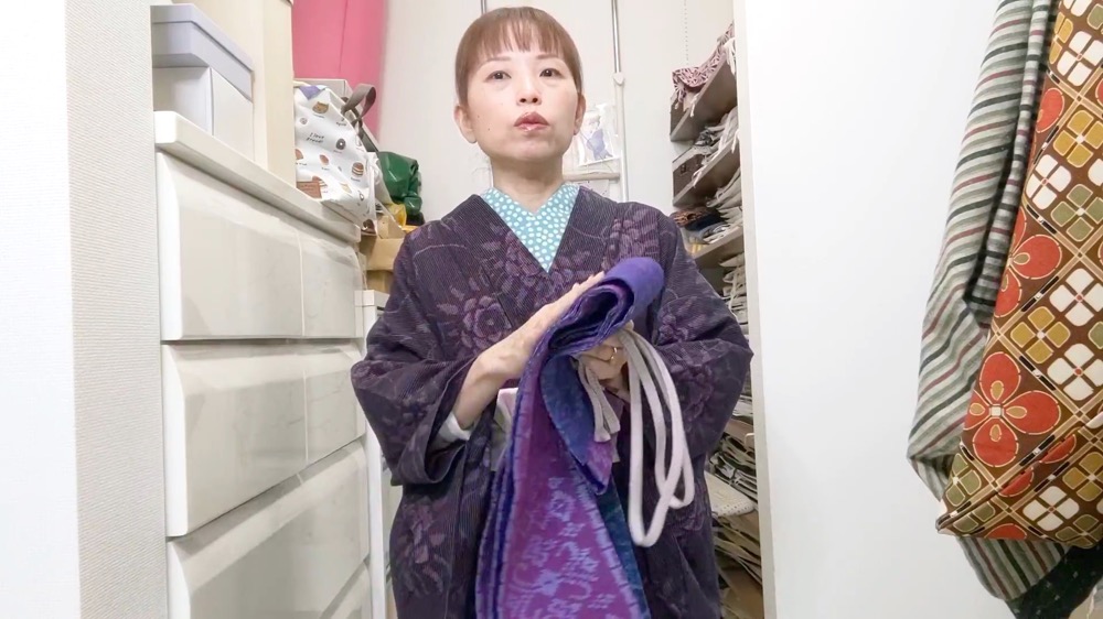 着物も帯も！木綿の絣なの🫶