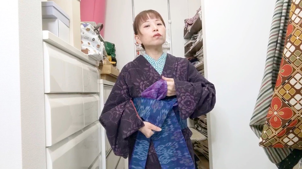 着物も帯も！木綿の絣なの🫶