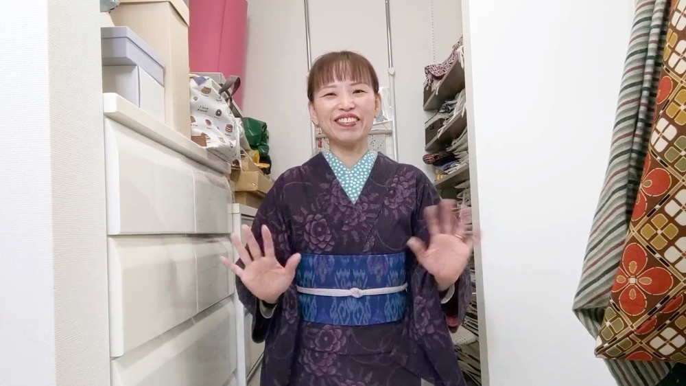 着物も帯も！木綿の絣なの🫶