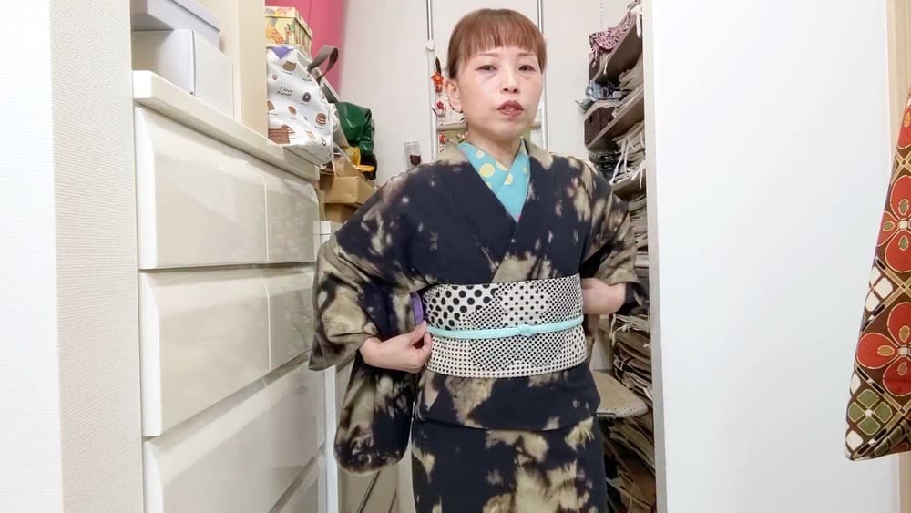 もたはんさんのポップアップで購入した【ひでや工房】さんの着物と帯の