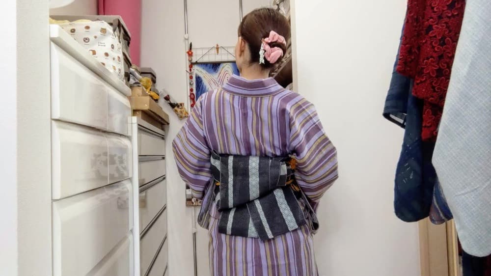 通気性バツグン！井上絹職さんの紗博多半幅帯🙌網戸帯って言っちゃってごめんなさーい💦