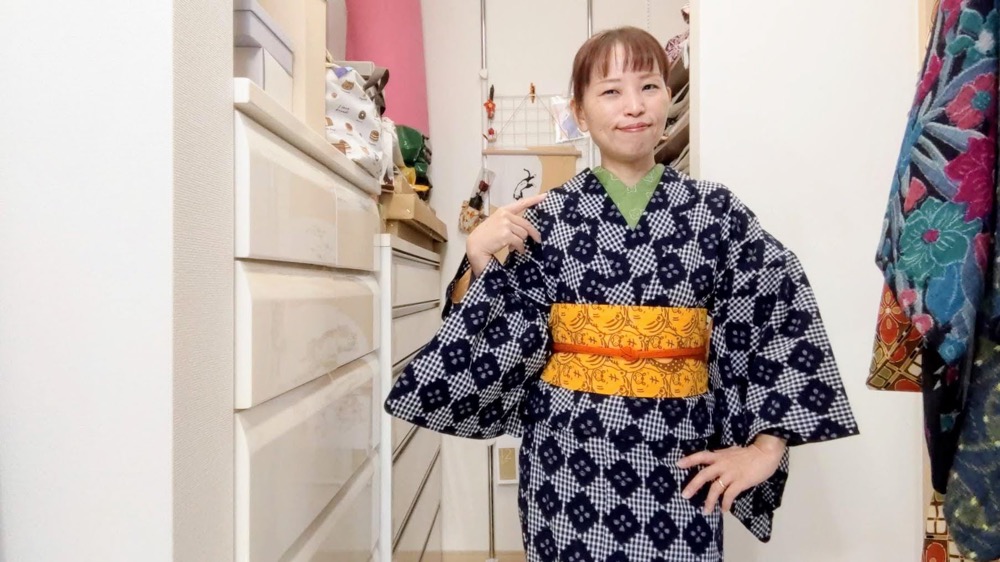 寅年が終わってても寅の手ぬぐい半幅帯は締めてるよ🐯ガオー🐯