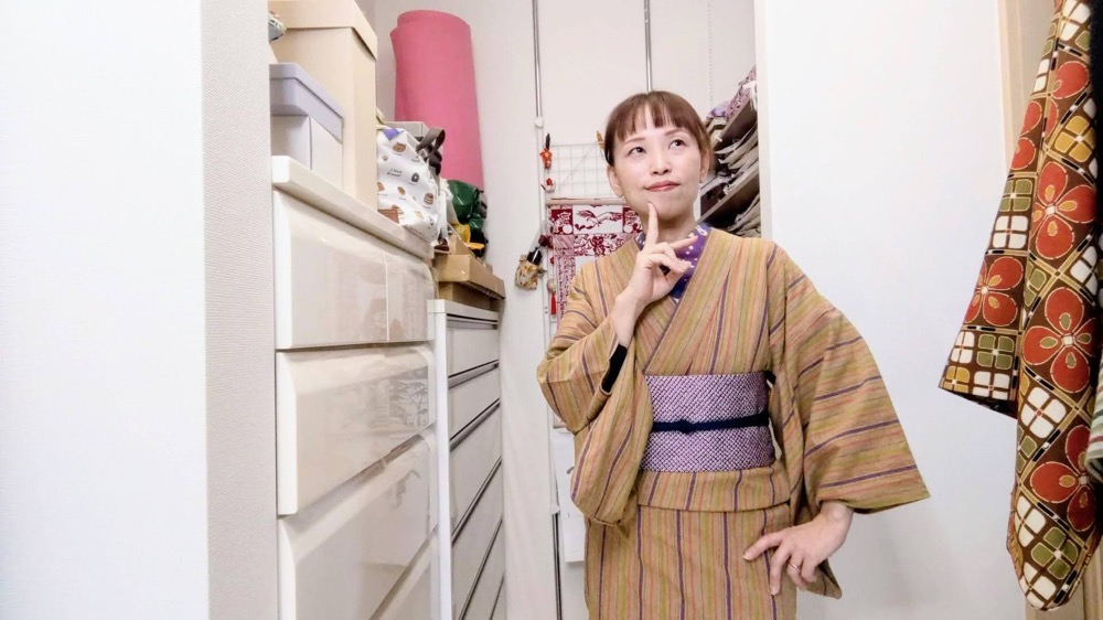 ああ💦この帯も長かった💦今日は藤工房さんの半幅帯だよ😘