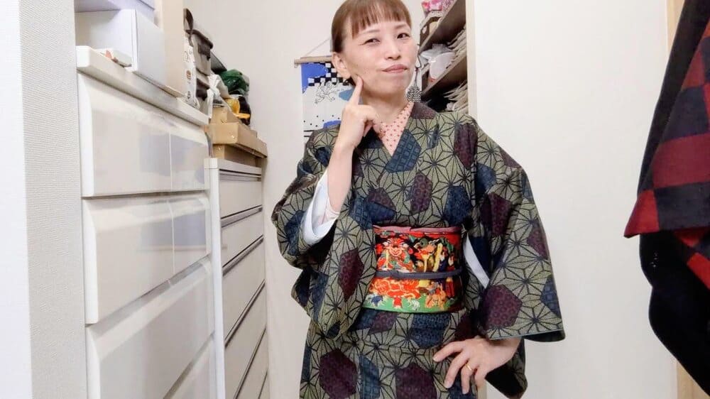 前結びでお太鼓✨京袋帯×大島紬のぬくもりコーデ - 今日の着物